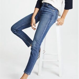 Re/Done Originals 2018  High Rise Ankle Cropped Jean in Mid 70s